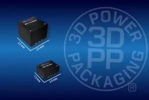 RECOM power modules with “3D Power Packaging” logo and dimensions